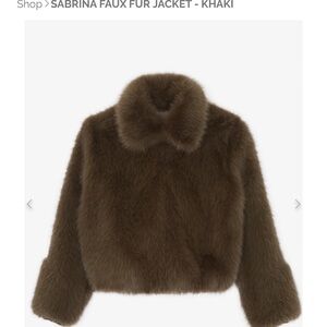 Sabina Faux Fur Jacket - Khaki